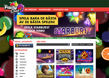 Skärmdump från Aristocrat casinot Fruity Casa