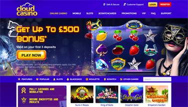 Skärmdump från Aristocrat casinot Cloud Casino