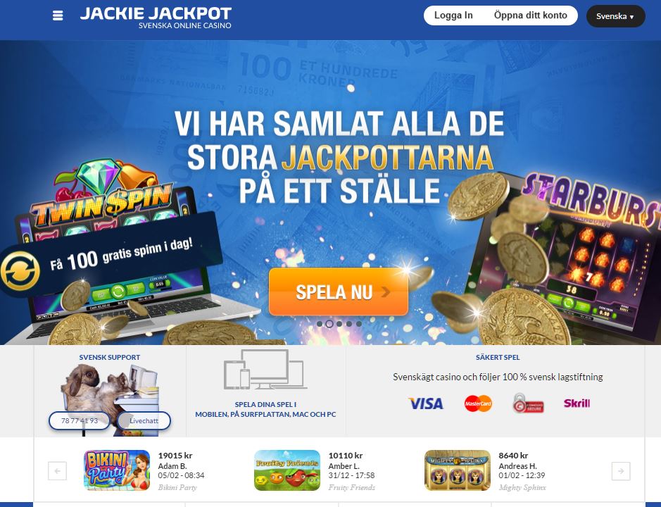 Skärmdump från Aristocrat casinot Jackie Jackpot
