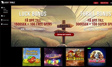 Skrmdump frn ELK Studios casinot Lucky Thrillz