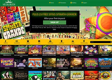 Skärmdump från Aristocrat casinot Spin Prive