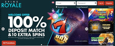 Skärmdump från Aristocrat casinot Spins Royale