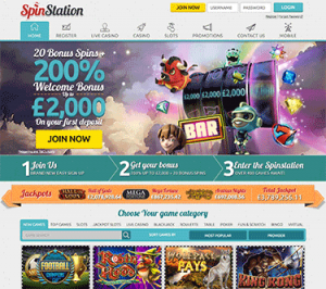 Skärmdump från Aristocrat casinot Spin Station