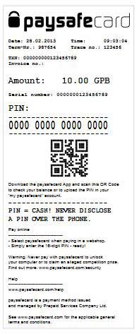 Paysafe kort biljett