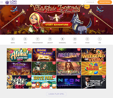 Skärmdump från Amatic casinot Loki Casino