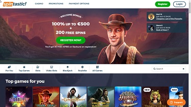 Skärmdump från Novomatic casinot Spintastic