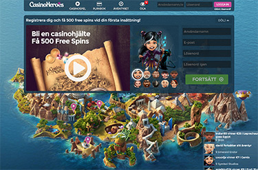 Casino Heroes hemsida