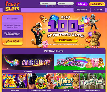 Fever Slots hemsida