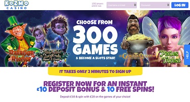Kozmo Casino's Hemsida